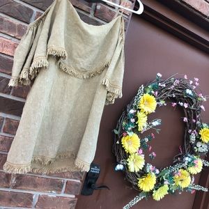 Brown umgee off the shoulder top